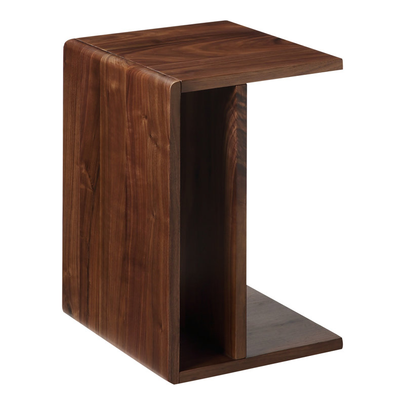 Hiroki Solid Wood End Table, Natural Walnut