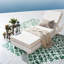 Méridiennes de patio modernes en bois d'acacia avec inclinaison réglable, coussin crème pour le jardin et la piscine
