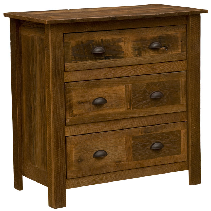 Commode à trois tiroirs Fireside Lodge, Bois de grange