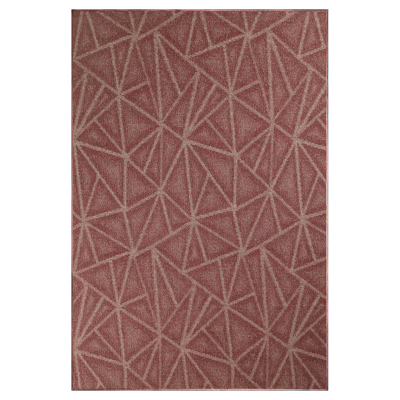 Tapis décoratif géométrique Bourgogne Dickie, Rectangle 3 pi x 6 pi