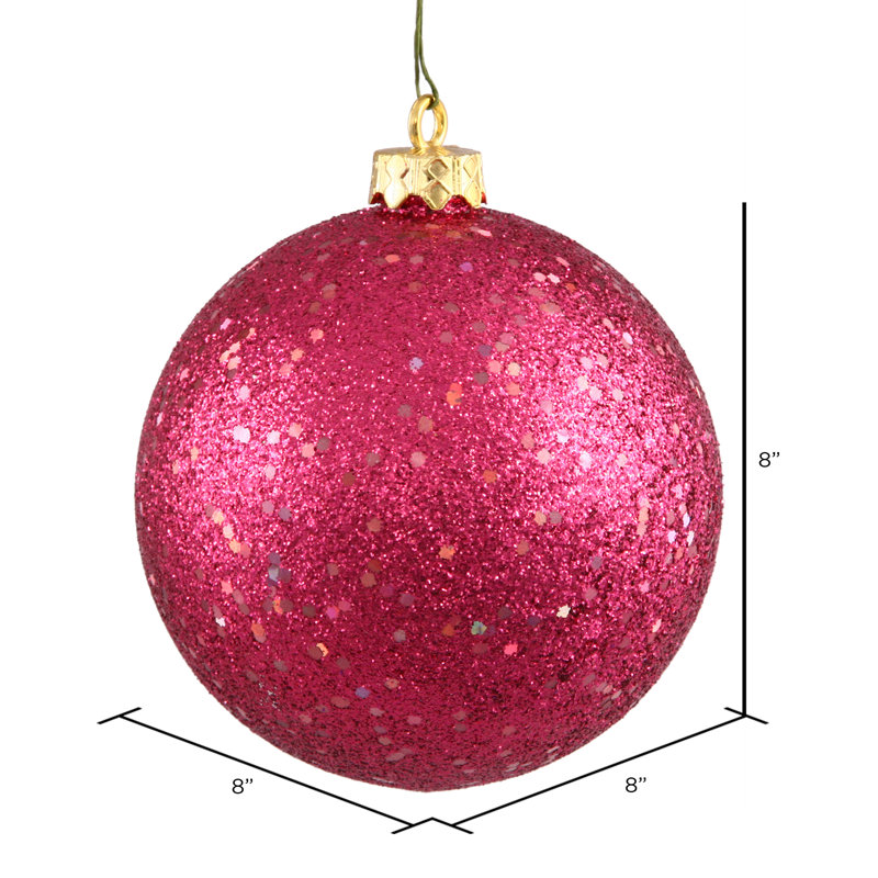 Décoration de boule décorative des Fêtes, 8", Paillettes vin