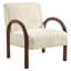 Lunet Faux Shearling Accent Armchair In Ecru-585063378