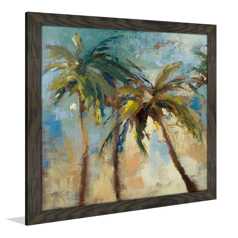 « island matin palms i », reproduction d’art encadrée en acrylique, H 27,5 po x l 27,5 po x P 0,75 po