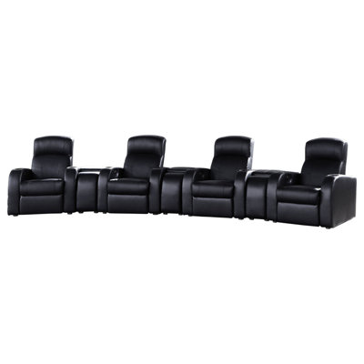 Greenfield Cyrus Black 4-Seater Home Theater With 3 Wedge Consoles