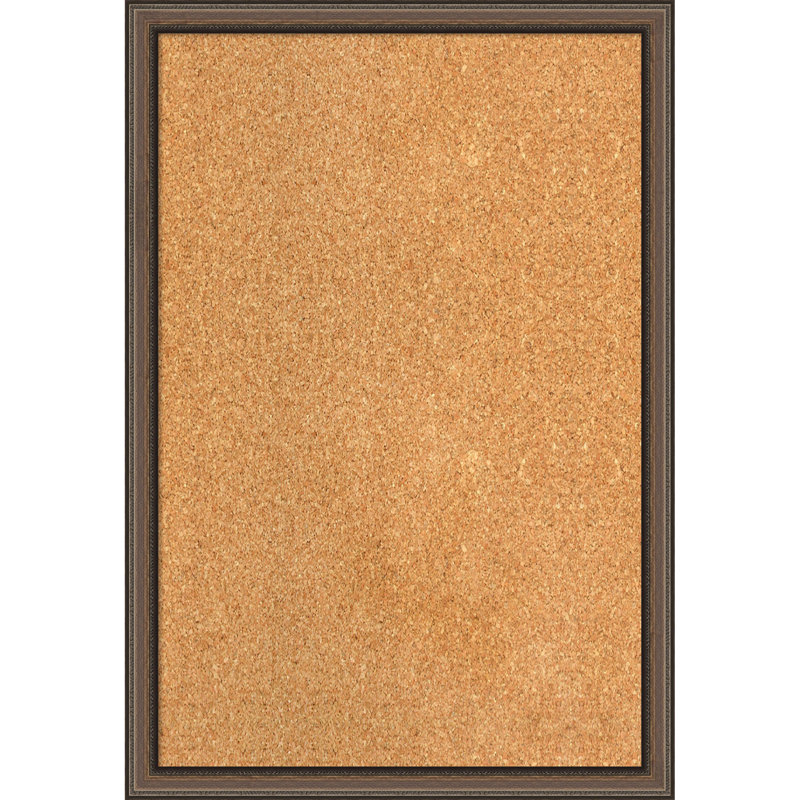 Tableau d'affichage en liège naturel Cordelia avec cadre bronze, L 18 po x H 26 po, Cordelia bronze