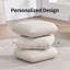 Square Linen Swivel Ottoman Footstool with Stacked Cushion Design for Living Room-582446644