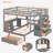 Full Over Twin Bunk Bed with Desk, Drawers and Shelves-100940838