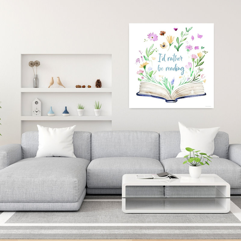 I'd Rather be Reading 1 Piece Wrapped Canvas Wall Art, 91.44 cm H x 91.44 cm W