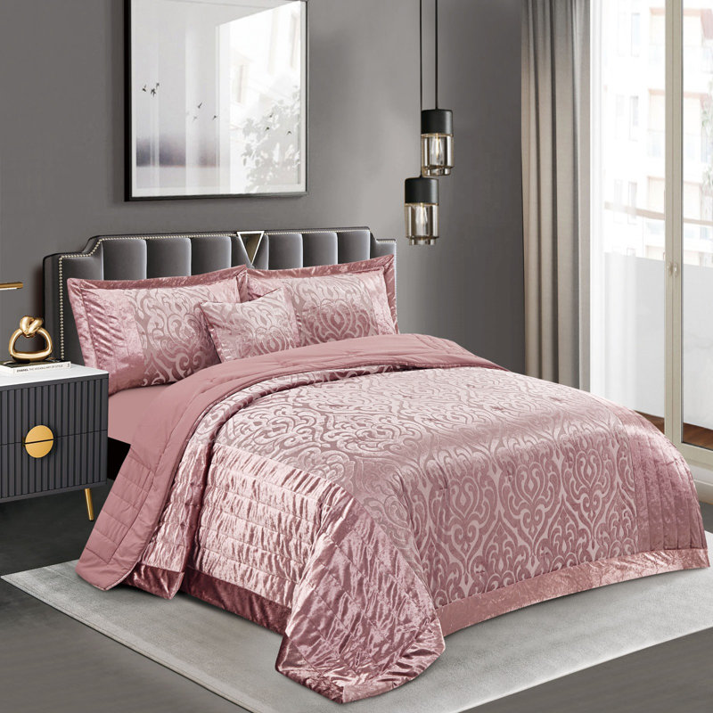 Bradwood Polyester No Pattern Bedspread with Pillow Shams Included, UK Double - 200 x 200 cm, Silver
