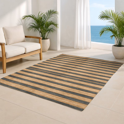 Tapis intérieur / extérieur noir HorizontalStripes