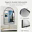 Miroir de salle de bain mat noir avec cadre en alliage d'aluminium, verre trempé HD, miroir de salle de bain mural-567873219