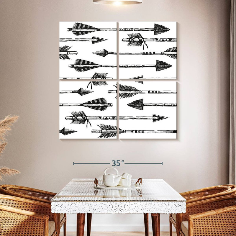 Motif de flèches Sirci Tribal, H 45 po x l 45 po