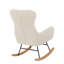 Chaise berçante en tissu blanc cassé Teddy
