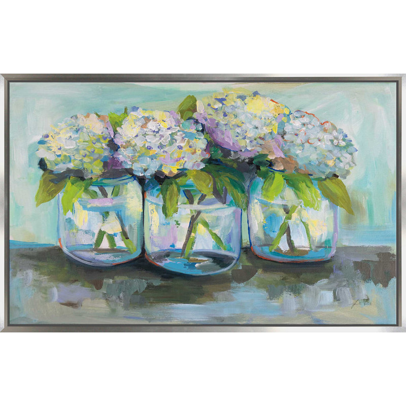 Dans une rangée - Peinture, Cadre flottant argent, H 31,5 po x l 51,5 po x P 2 po