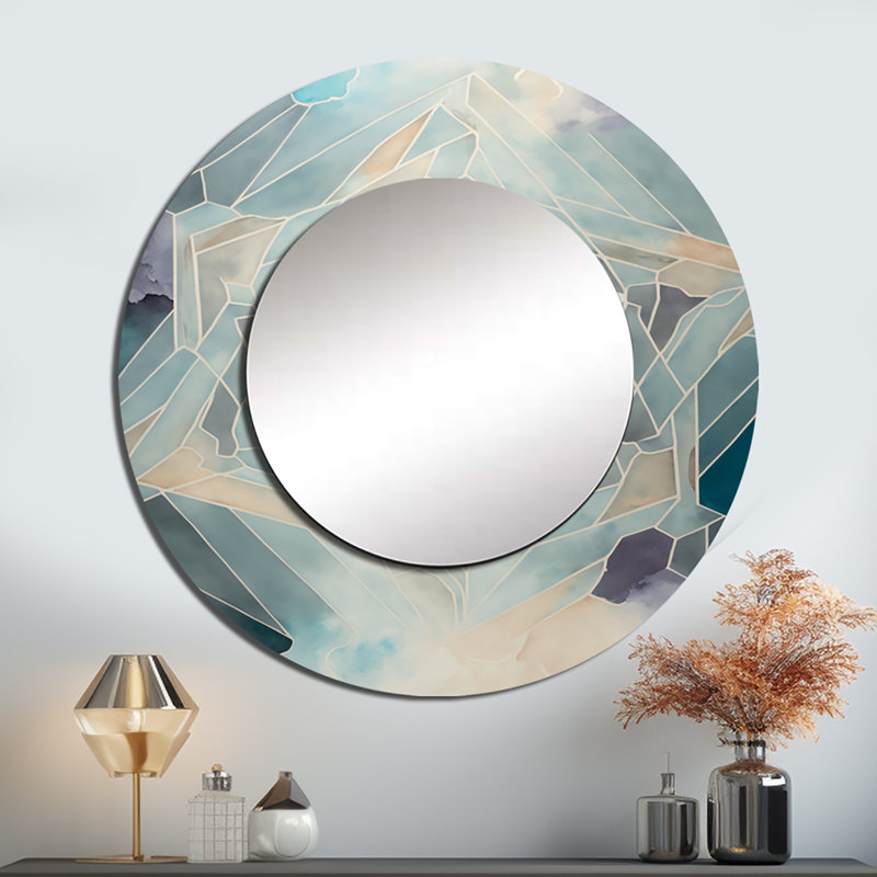 Fondamentaux motifs sacrés géométrie VII - miroir mural unique géométrique, miroir rond moderne, art imprimé en métal