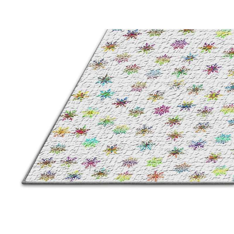 Tapis zone grise flocons, Rectangle 2 pi x 3 pi