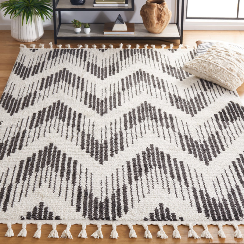 Emmariah Tassel Performance Chevron Rug, Rectangle 8' x 10'
