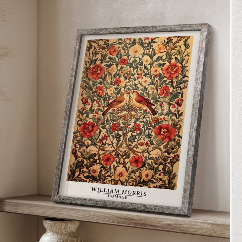 Imprimé encadré en bois massif de la série CCMW de William Morris, H 11 po x l 9 po