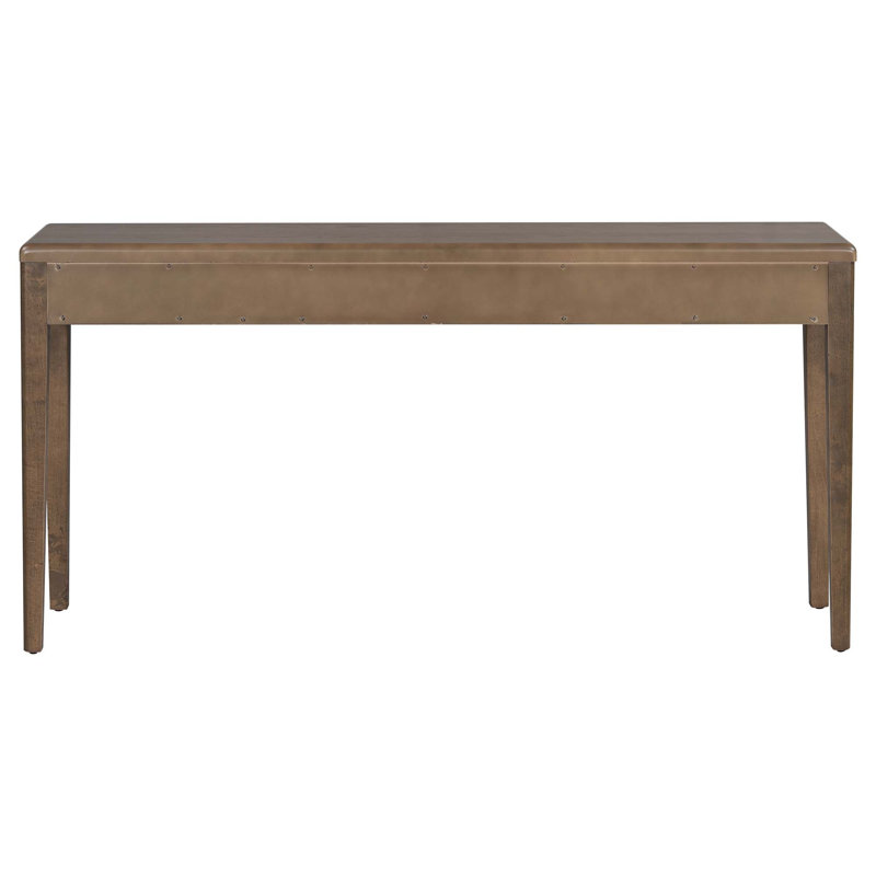 59.84'' Elegant Console Table With Oak Veneer,Light Luxury Entryway Table With 3 Drawers,Farmhouse Sofa Table With Soft-Corner Design,Suitable For Living Room, Foyer And Hallway