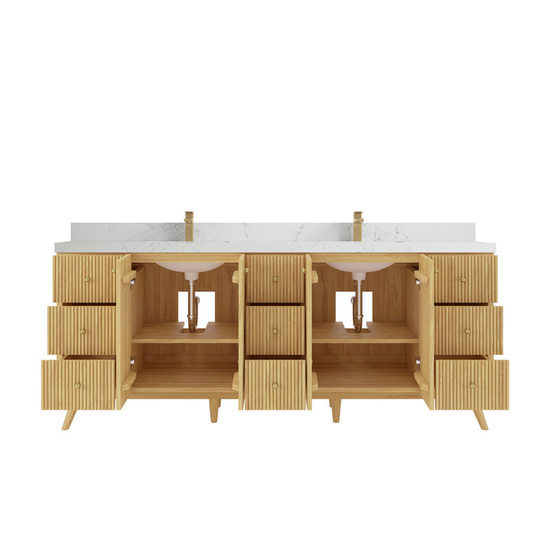 Ensemble de meuble-lavabo double l 84 po Koshlya, Empira blanc