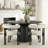 Carlen 4-Person Round Velvet Dining Set-104562065