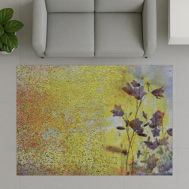 Floral Area Rug, Rectangle 140 x 200 cm