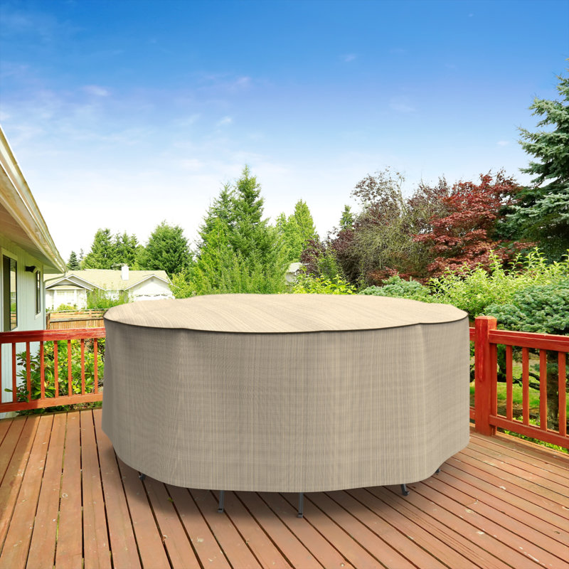 Tanner Outdoor Round Patio Table & Chairs Set Cover, Medium - 88" Diameter x 30" Drop