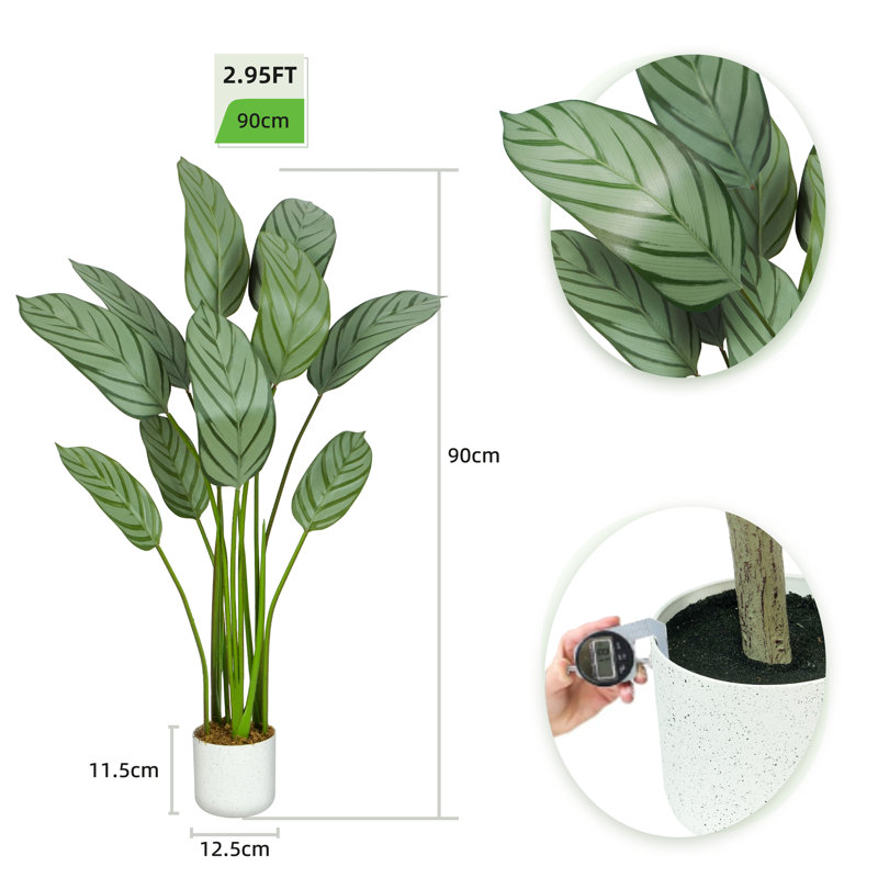 Ankitha Faux Bird of Paradise Plant, 90cm H  x 30cm W  x 30cm D