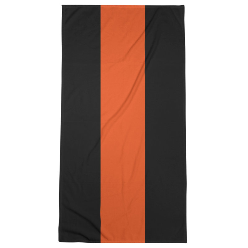 Cotton Blend Beach Towel, Orange/Black/Ivory
