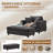 Boneless Modern Corduroy Upholstered Sofa Chaise Lounge Chair With Removable Ottoman-843132498-843112766