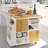 Kitchen Island Cart,Kitchen Bar&Serving Cart Rolling On Wheels With Spice Rack Towel Holder Utility Storage Trolley With Storage Drawers-642699556