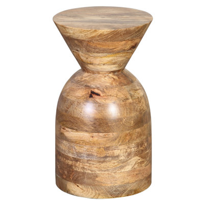  Solid Wood Pedestal End Table