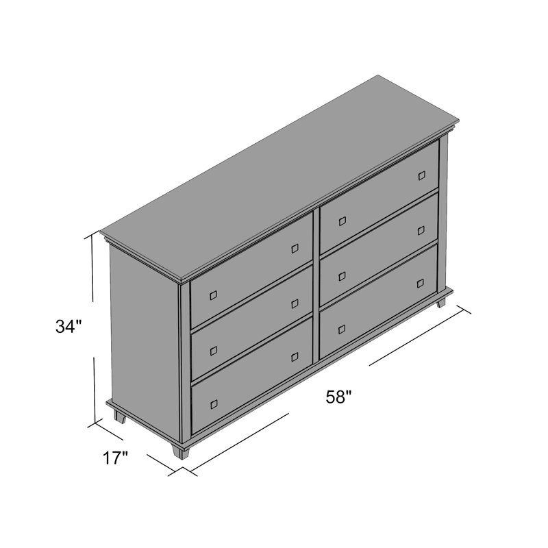 Barton Tussey 6 Drawer Standard Dresser/Chest, Espresso, SKU 1