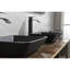 Lavabo de salle de bain rectangulaire noir mat avec robinet et bonde - l 13 po x l 18,13 po x H 18,13 po x 4 po