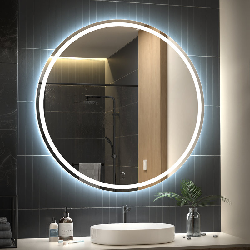Bekircan Flat Wall Mirror, 100 cm H x 100 cm W