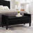 Upholstered Tufted Button Storage Bench With Nails Trim-371160027