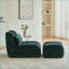 Méridienne en chenille compacte avec repose-pieds pour petits espaces Sofas | Vert sauge | Tissu chenille-224764471
