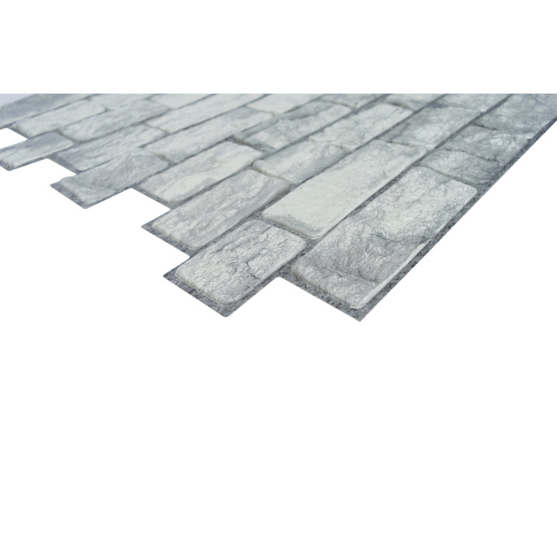 Falkirk Retro 3D VI 38.2" x 19.7" Faux Bricks 3D Wall Panel (5-pack), Grey