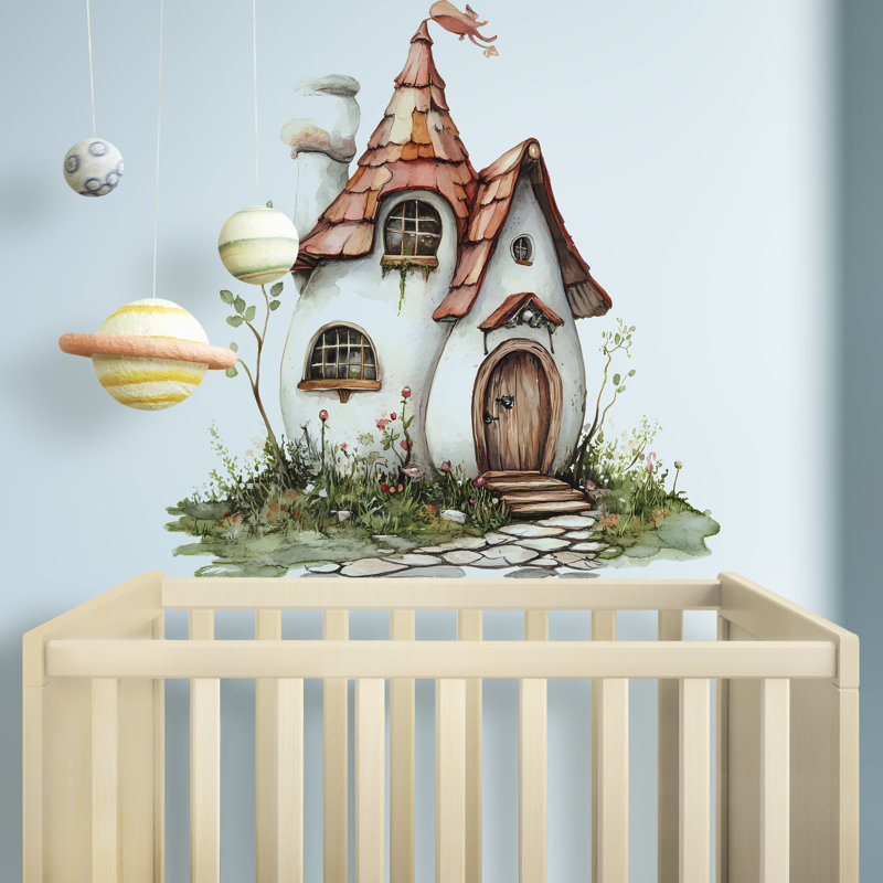 Décalcomanie murale en vinyle Fairy Tale Cottage - Maison de contes enchantés, H 10 po x l 10 po