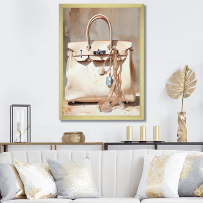 Jacarria Minimalim, sac à main beige I, impression sur toile