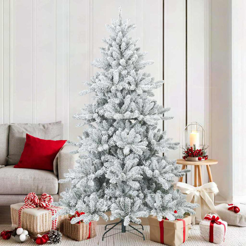  Artificial Hinged Christmas Tree Snow Flocked White, 5.91' H