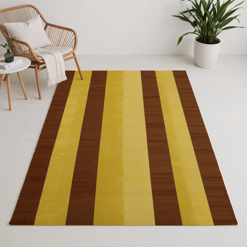 Tapis d'intérieur et d'extérieur à carreaux brun, Rectangulaire 3 pi x 5 pi