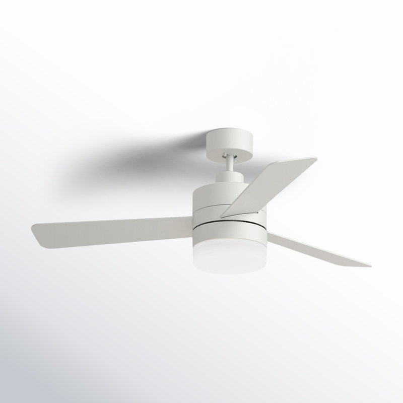 Adna 44'' Ceiling Fan with Light Kit, Matte White, Matte White, 52"