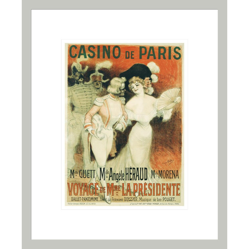 Affiche «Casino de Paris» par Georges Redon, impression giclée encadrée, 16.69" H x 13.75" W