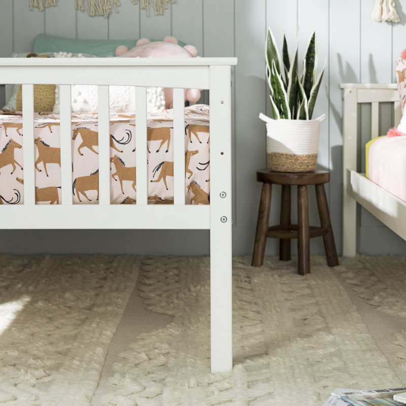 Brinna Kids Twin Over Twin Bunk Bed, Off White