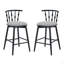Tabouret de bar d'intérieur en bois Doria, avec revêtement, ensemble de 2-231737403-231737400