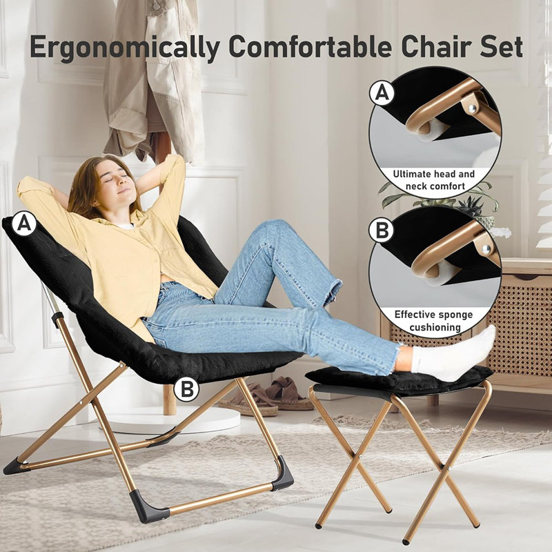 Fauteuil surdimensionné avec repose-pieds Comfy