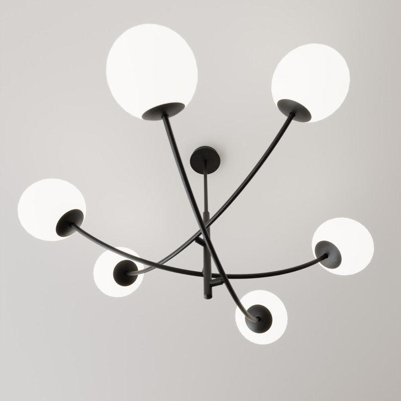 Sardis 6 - Light Sputnik Chandelier, White