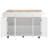 White 55.5" Rolling Fluted Kitchen Island-884086247