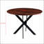 Table de salle à manger Mid-Century ronde en bois aggloméré pour 4 à 6 personnes avec pieds en métal stables et conception polyvalente, idéale pour les repas et les loisirs